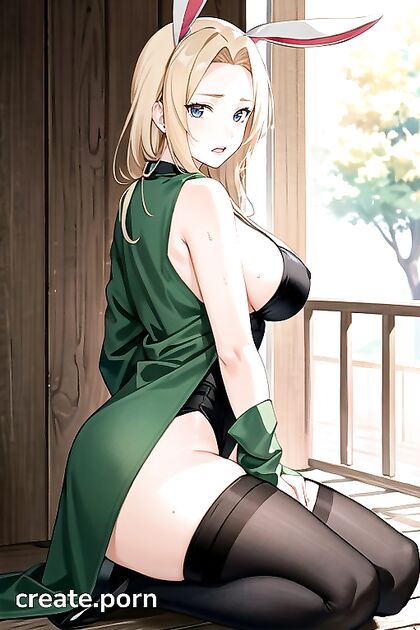 Tsunade’s Kneeling Nylon Seduction - Explicit Hentai Action Unleashed