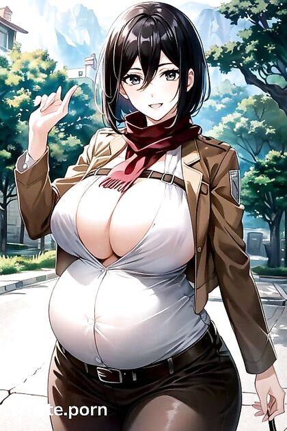 Mikasa Ackerman’s Massive Tits and Pregnant Belly in Fucked-Up Hentai Porn Action