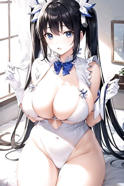 Hestia's Busty Bedtime Bliss in Seductive Swimwear