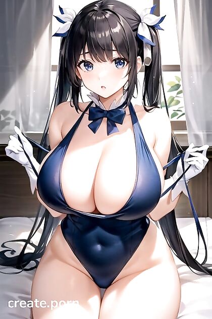 Hestia's Busty Bedside Temptation in Seductive Swimwear