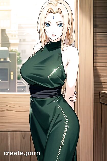 Tsunade Strips Seductively in Shimmering Sequins Hands Tied, Pleasure Unleashed