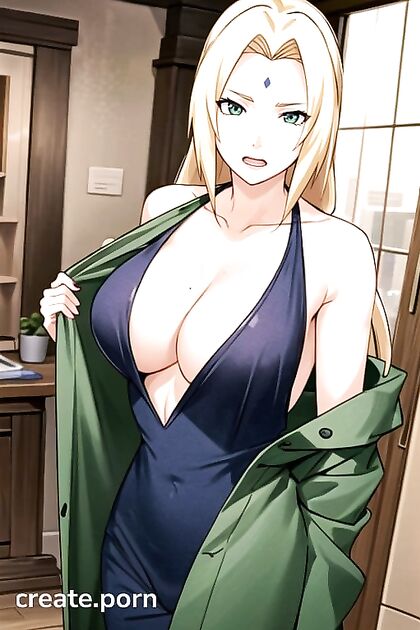 Seductive Tsunade Strips Out of Shimmering Sequins for Mind Blowing Pleasure