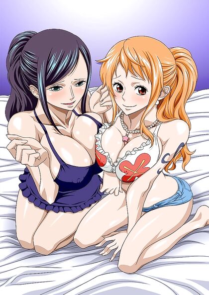 Nami and Robin himehime sandwich - Busty one piece girls have a naughty threesome fuck - 72 Pics | Hentai City