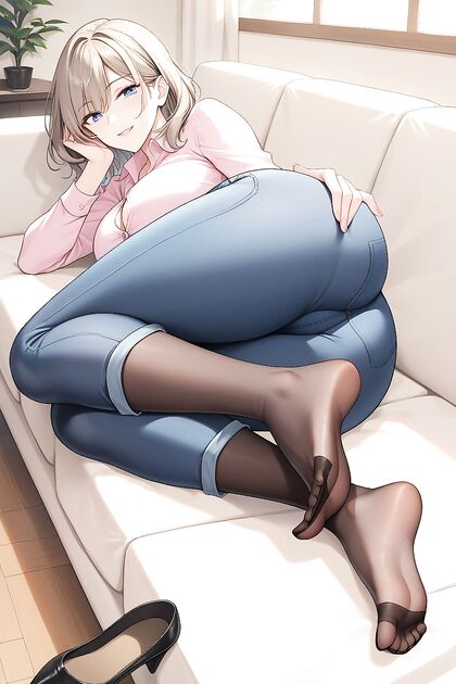 Hentai AI Porn with Sexy Blue Jeans Lying Back and Ready for Action