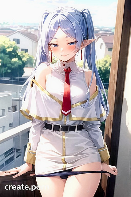 Blushingly Unzipped - Frieren's Classroom Seduction With Wet School Uniforms