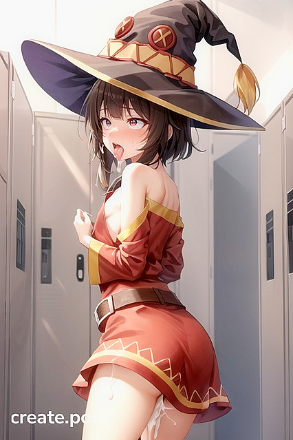 Megumin Gets Wild in the Changing Room with Mind-Blowing Ahegao Facial