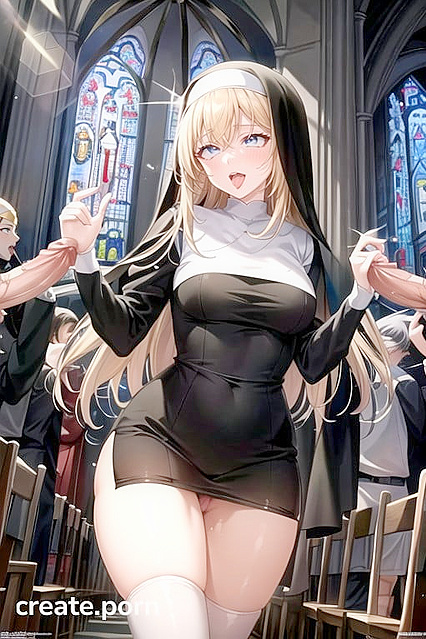 Oily Skinned Nuns Submit to Church Gang Bang Ahegao Feast