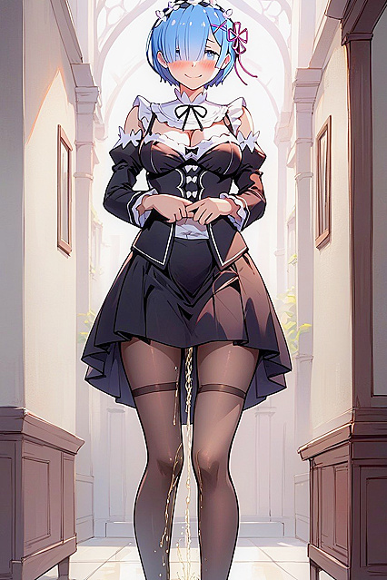 Hentai AI Porn Featuring Small-Assed Rem from Re Zero in Formal Wear